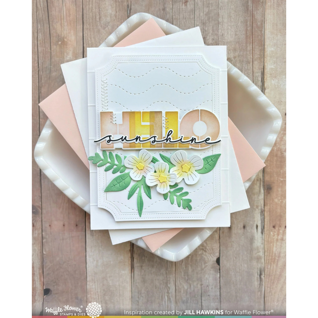 Waffle Flower - Overlapping Hello Additions Matching Die