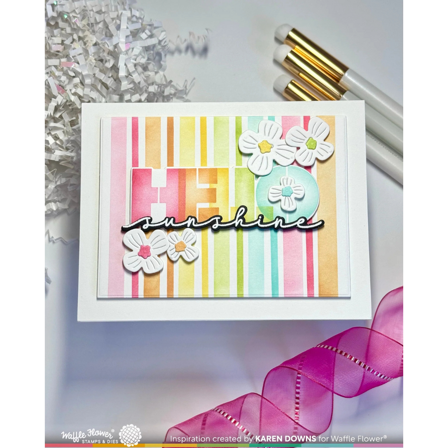 Waffle Flower - Overlapping Hello Additions Matching Die