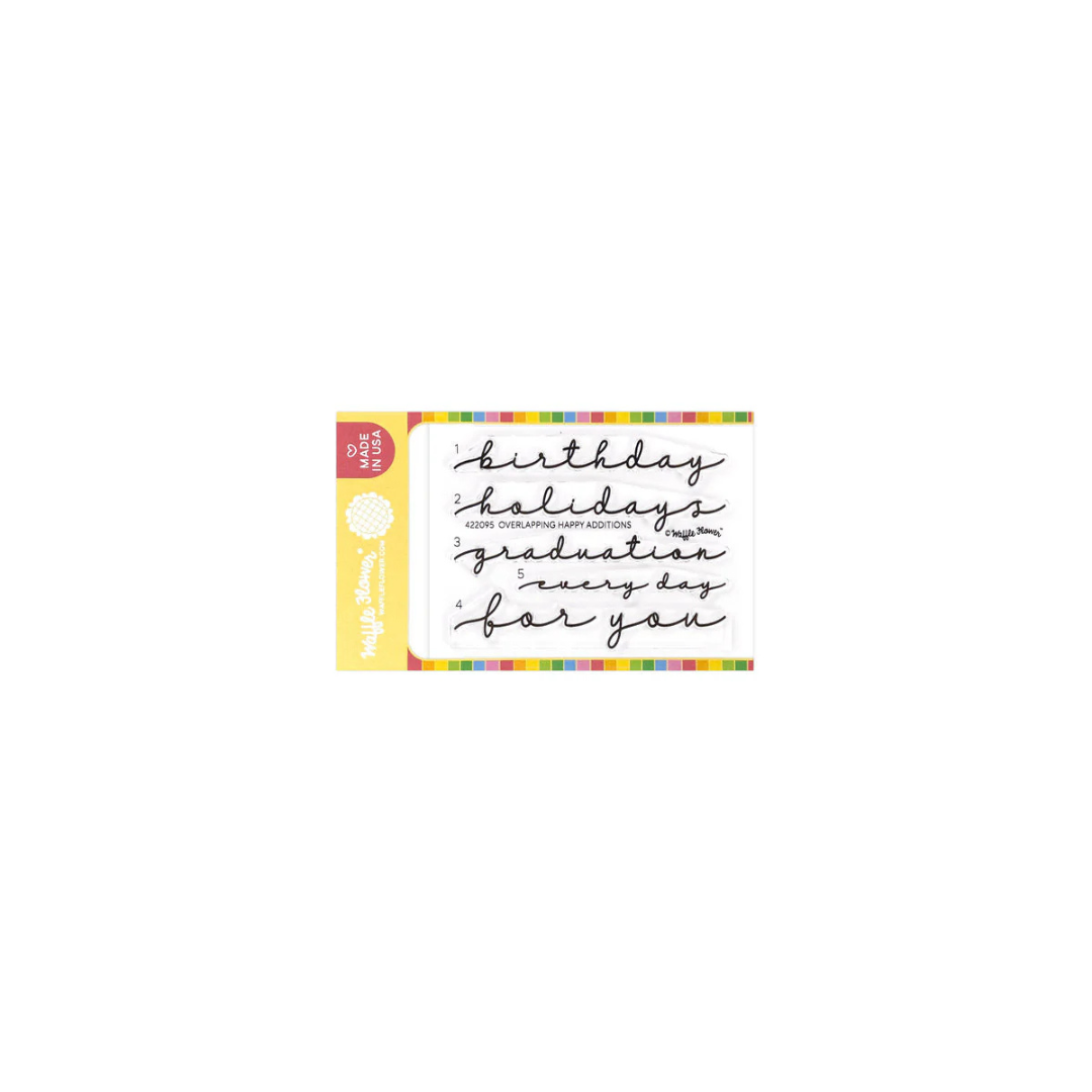 Waffle Flower - Overlapping Happy Additions Stamp Set