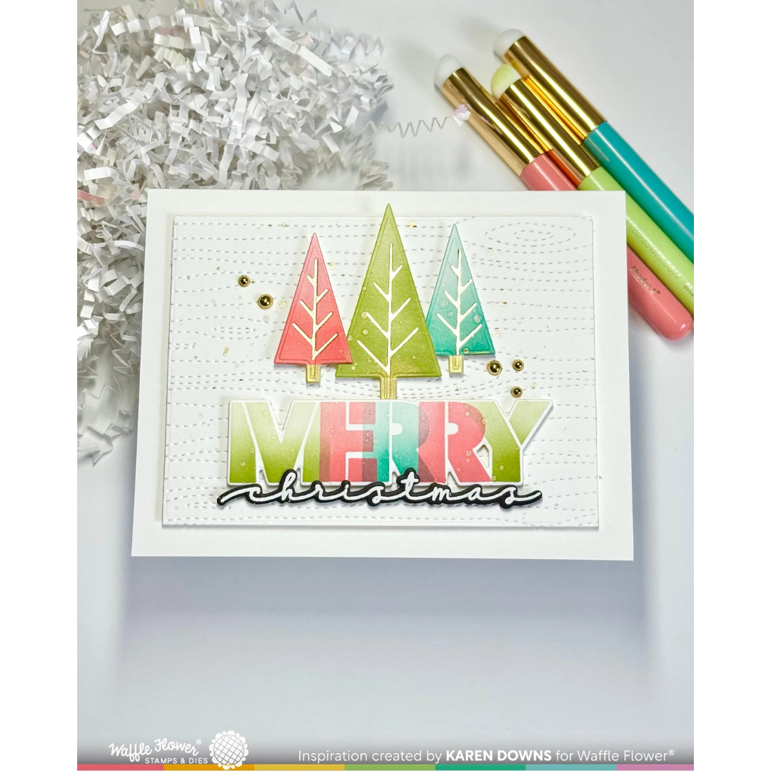 Waffle Flower - Overlapping Merry Die-n-stencil