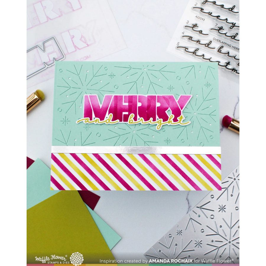 Waffle Flower - Overlapping Merry Additions Matching Die