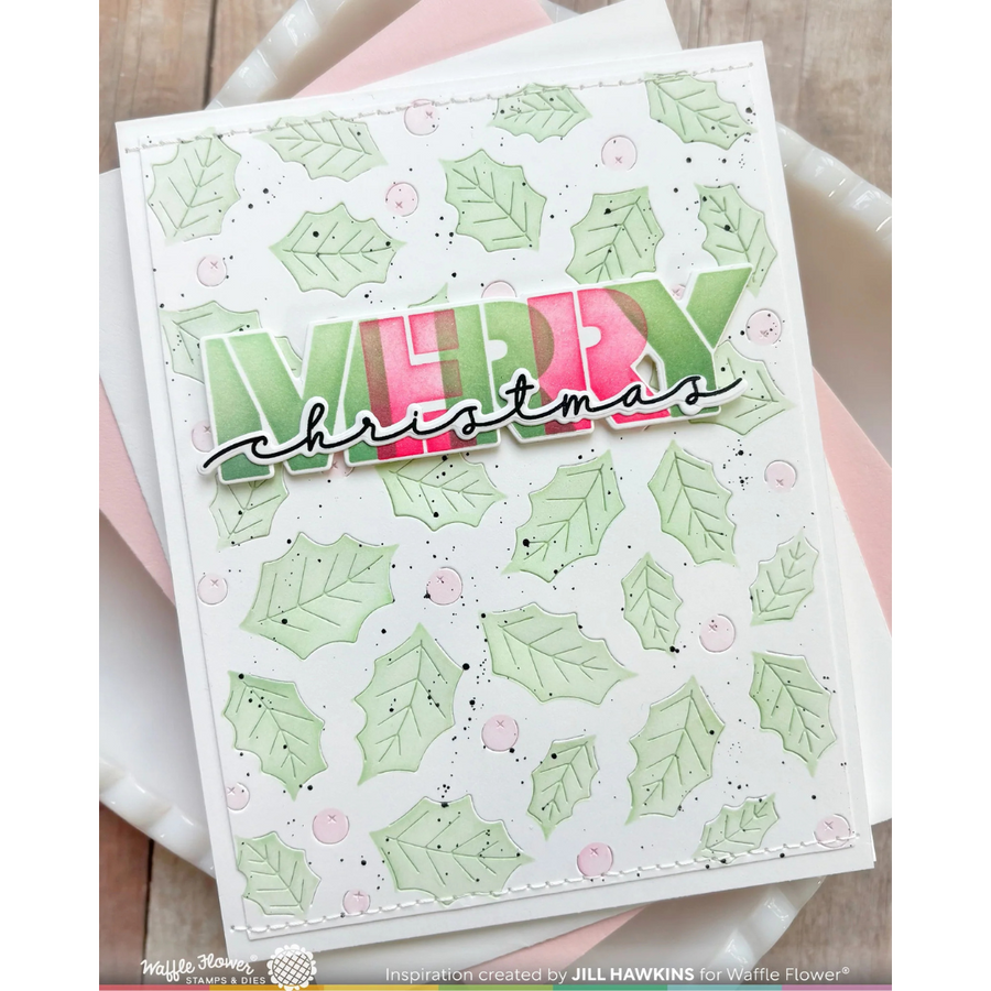 Waffle Flower - Overlapping Merry Additions Matching Die