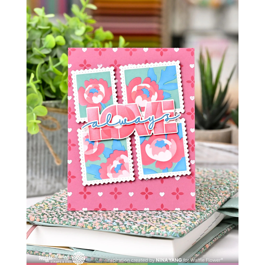Waffle Flower - Overlapping Love Die-n-stencil