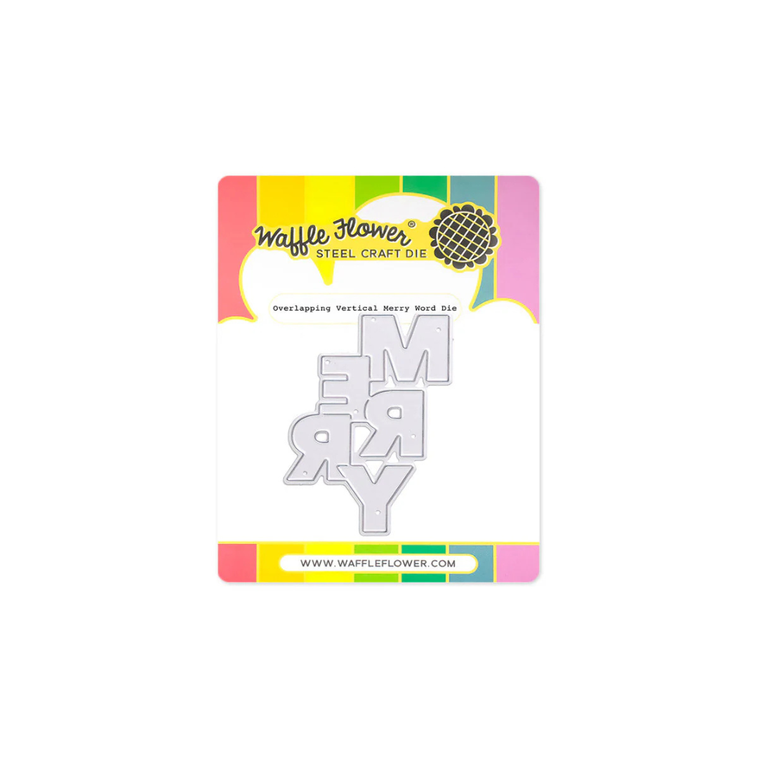 Waffle Flower - Overlapping Vertical Merry Word Die