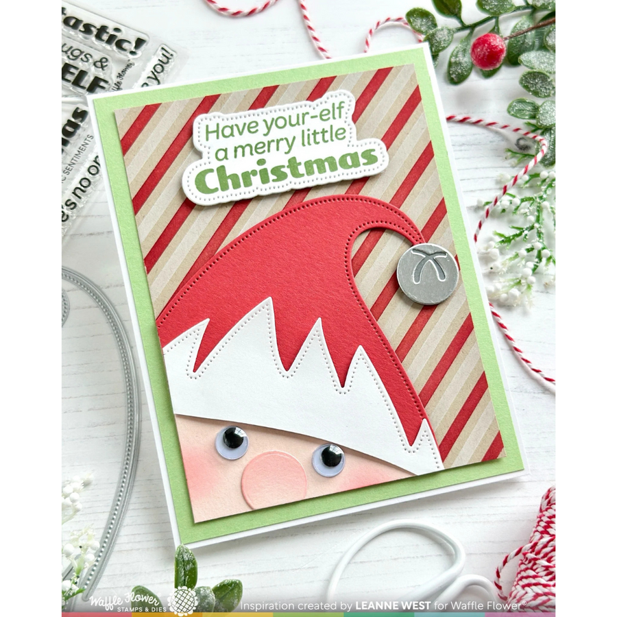 Waffle Flower - Elf-tastic Sentiments Piercing Matching Die