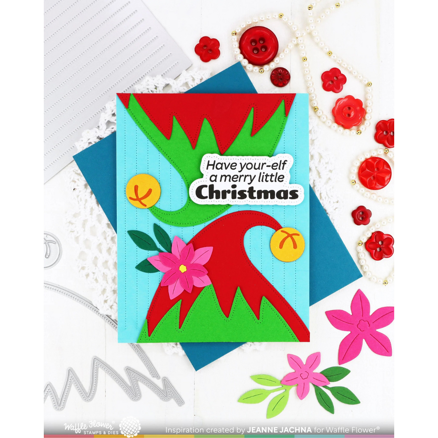 Waffle Flower - Elf-tastic Sentiments Piercing Matching Die