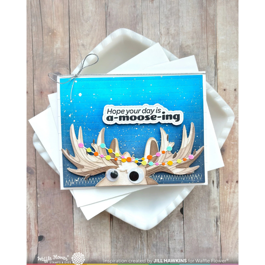 Waffle Flower - A-moose-ing Sentiments Stamp Set