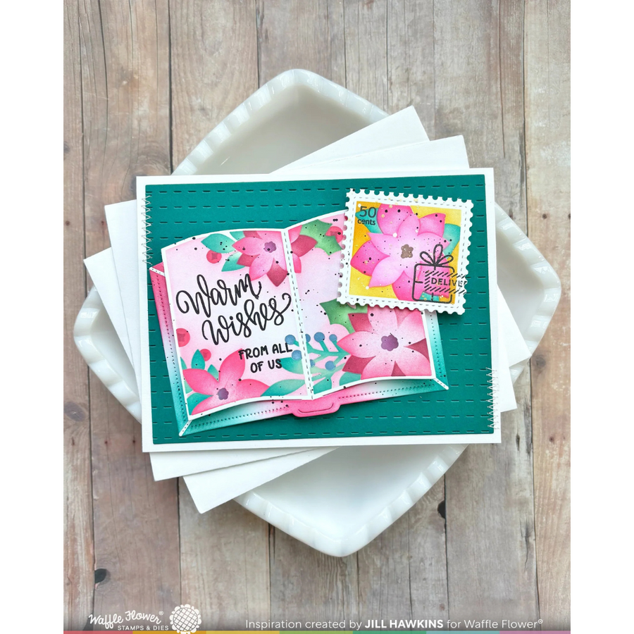 Waffle Flower - Open Book Holiday Sayings Stamp Set