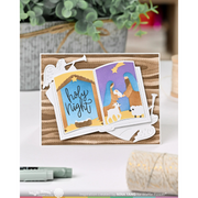 Waffle Flower - Open Book Nativity Stencil