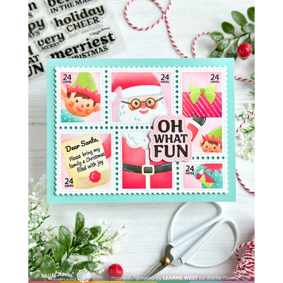 Waffle Flower - Postage Collage Dear Santa Stamp Set