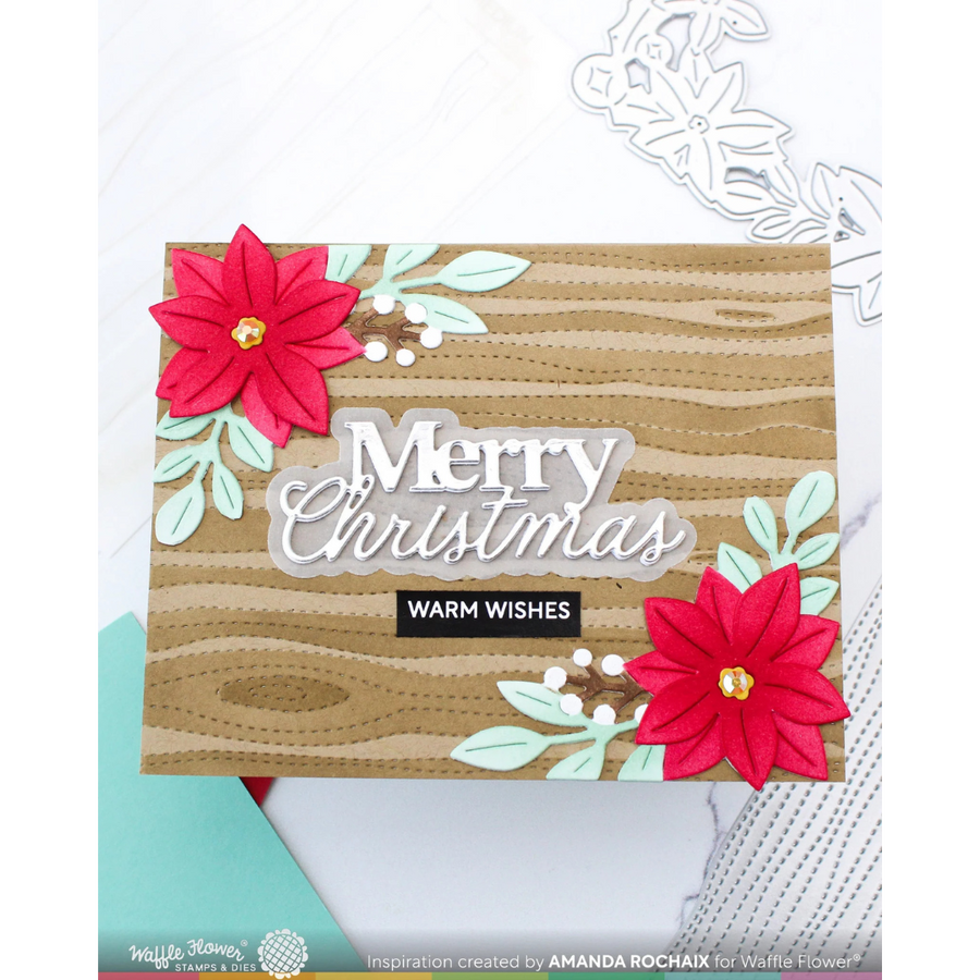 Waffle Flower - Poinsettia Frame Coloring Stencil
