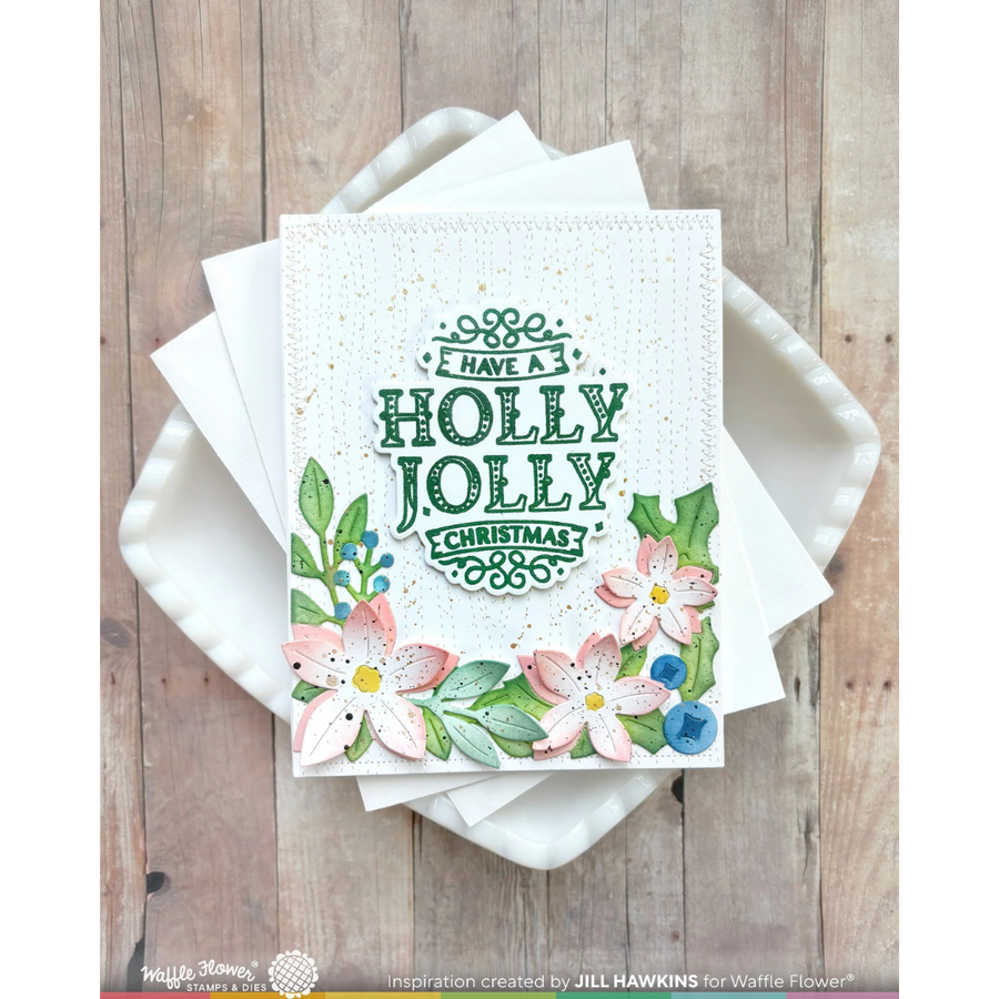 Waffle Flower - Poinsettia Frame Coloring Stencil