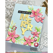 Waffle Flower - Poinsettia Frame Coloring Stencil