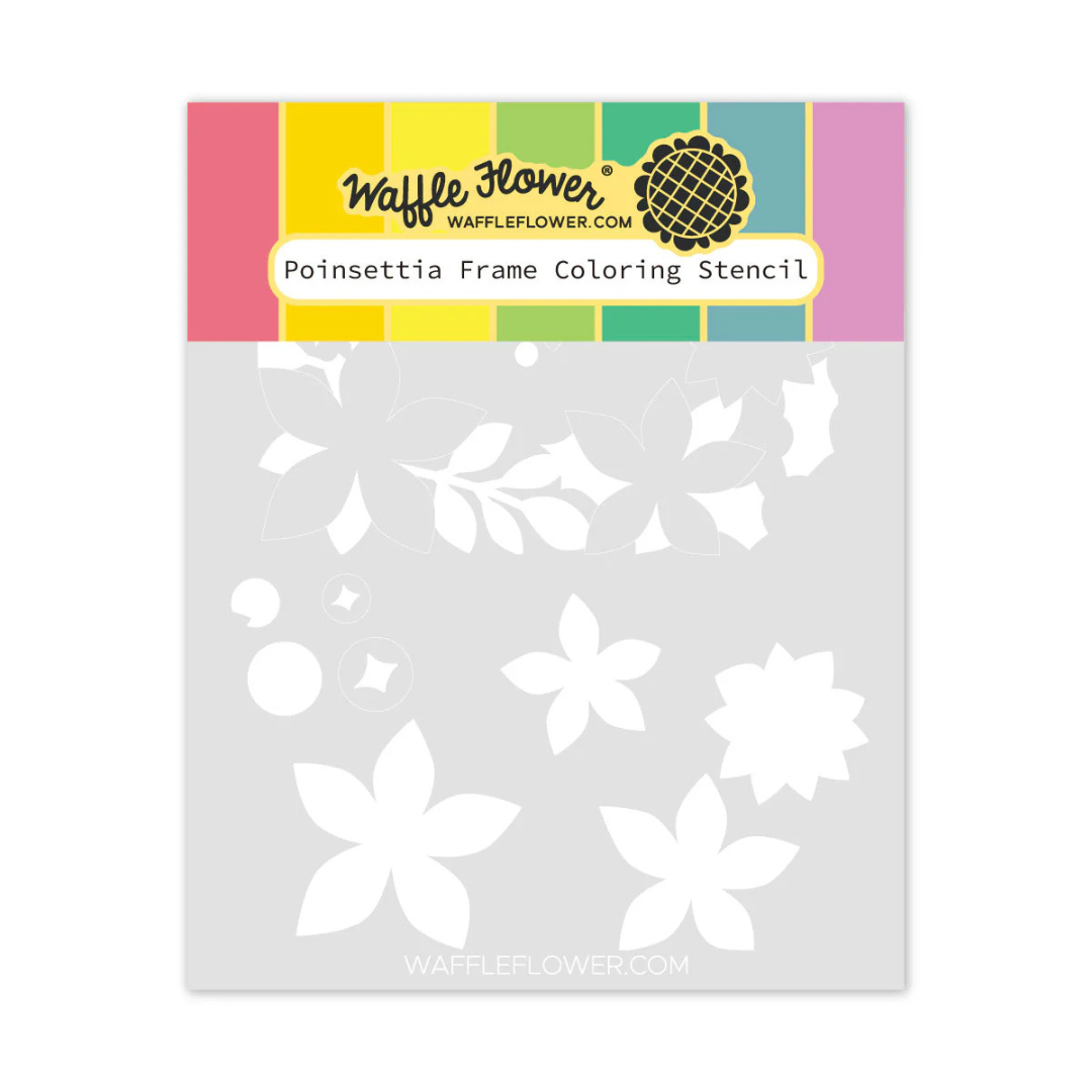 Waffle Flower - Poinsettia Frame Coloring Stencil