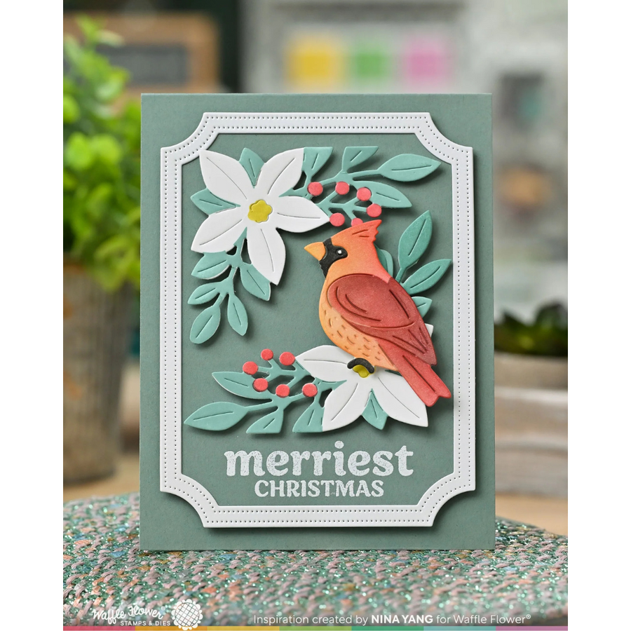 Waffle Flower - Cardinal Duo Die-n-stencil