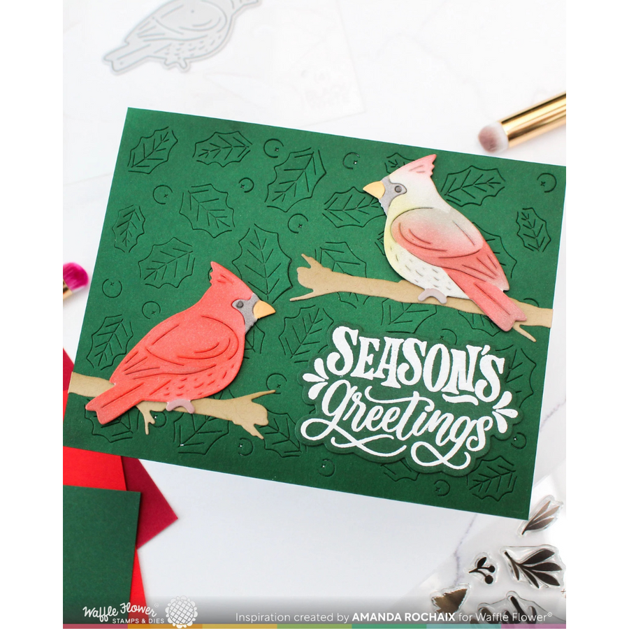 Waffle Flower - Poinsettia Frame Sentiments Matching Die