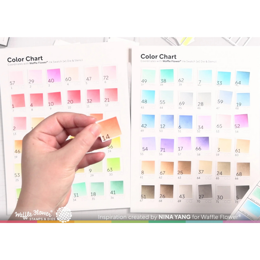 Waffle Flower - Ink Swatch 1x1 Die