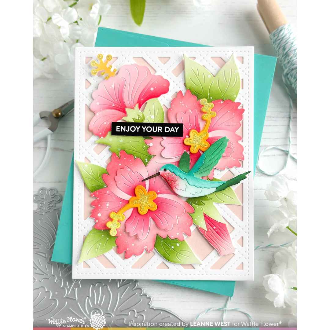Waffle Flower - Hibiscus Cluster Stencil