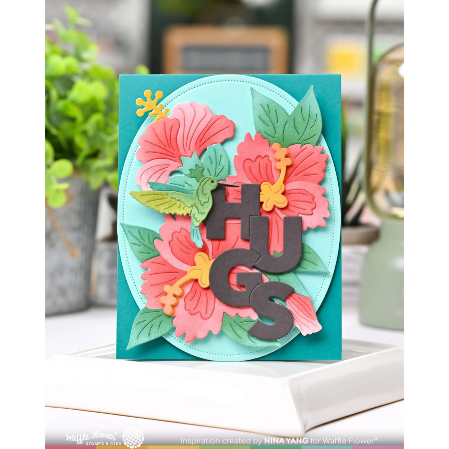 Waffle Flower - Hibiscus Cluster Stencil