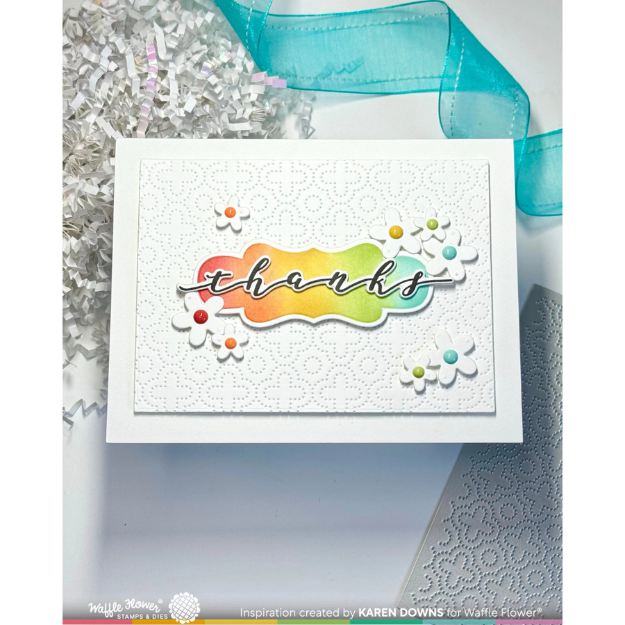 Waffle Flower - Script Greetings Matching Die