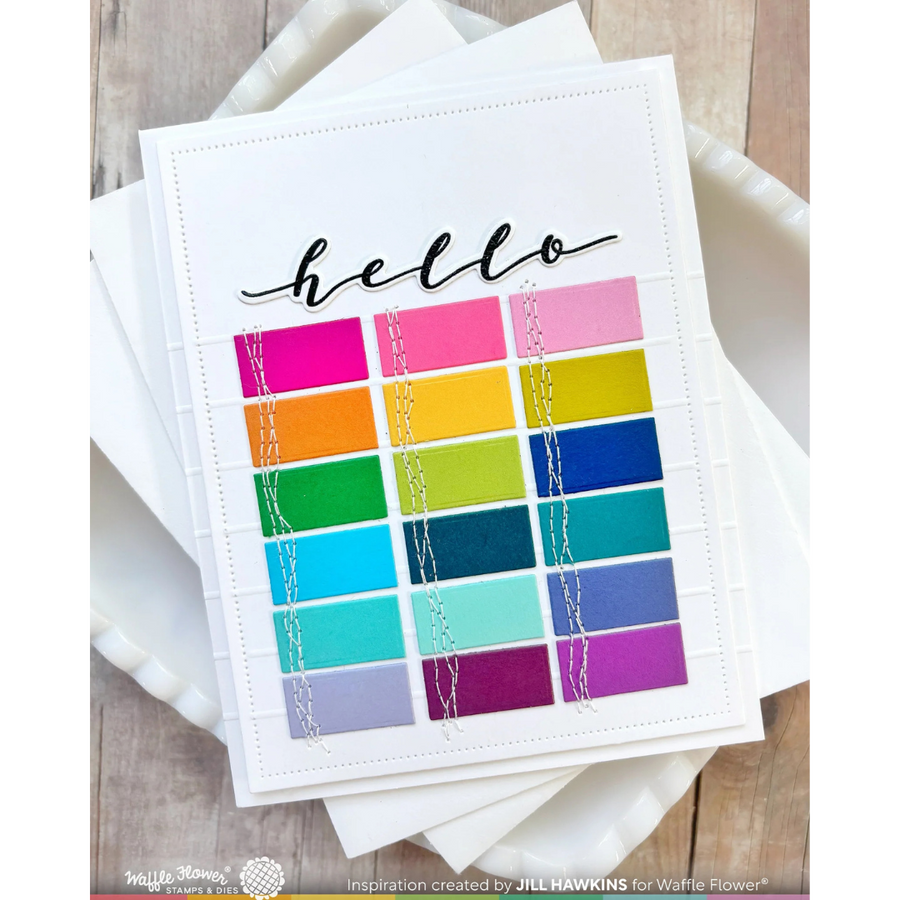 Waffle Flower - Script Greetings Matching Die