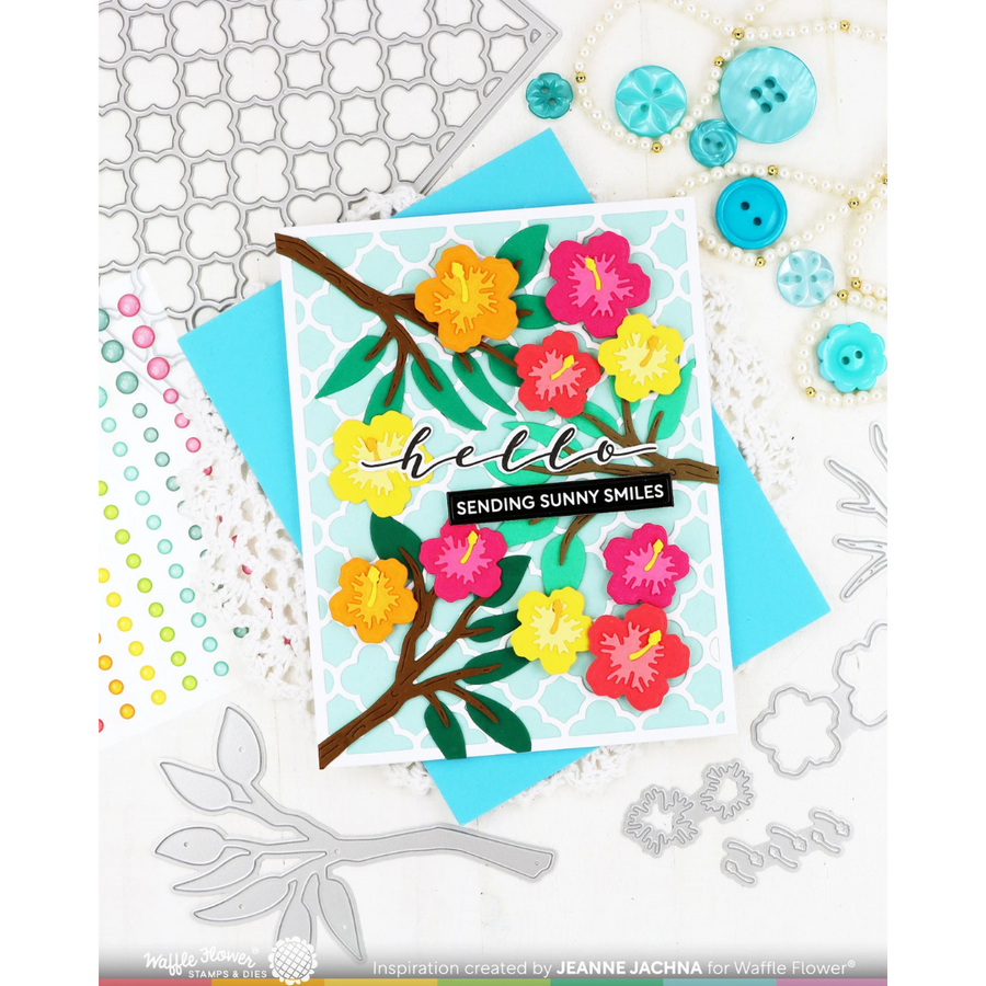 Waffle Flower - Script Greetings Matching Die