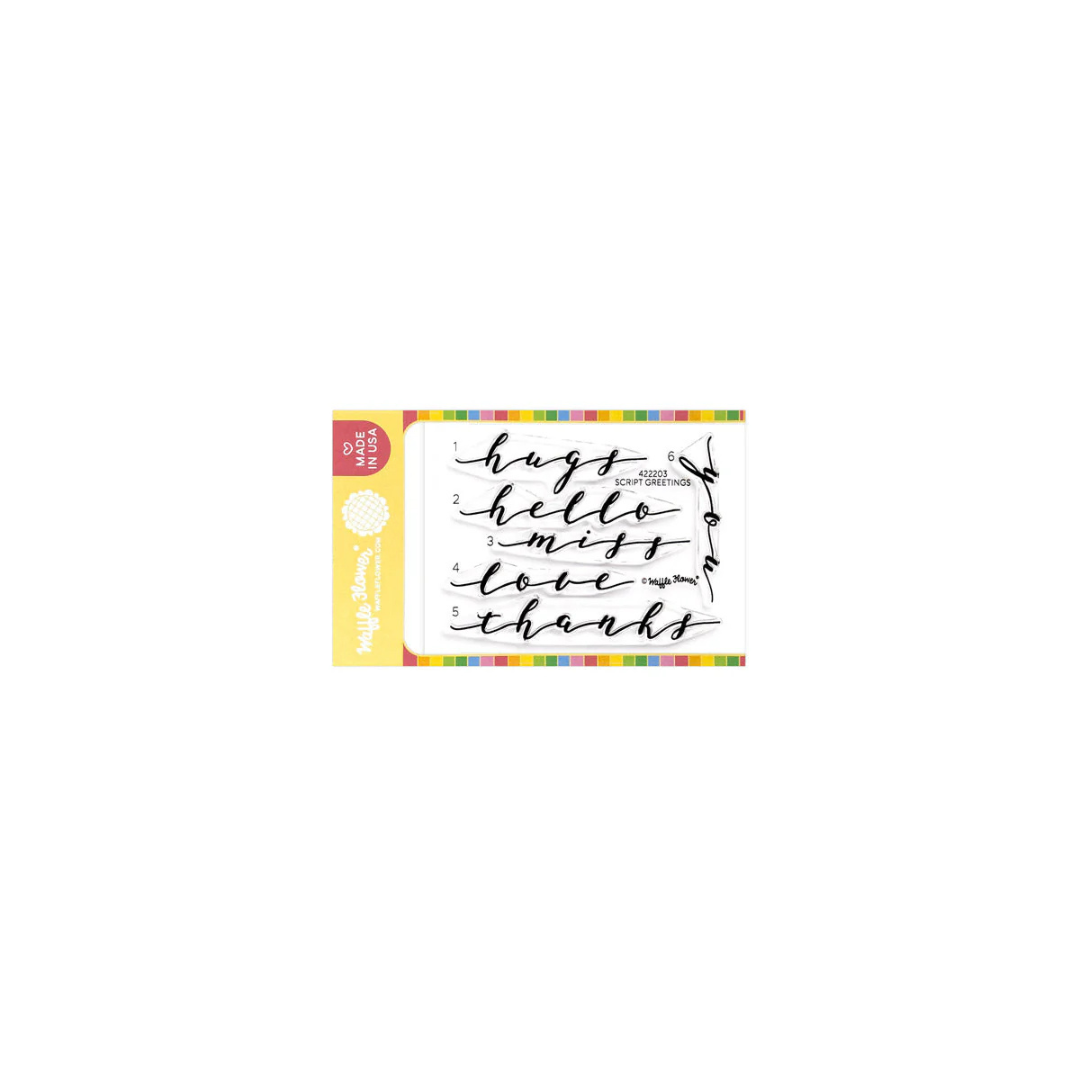 Waffle Flower - Script Greetings Stamp Set
