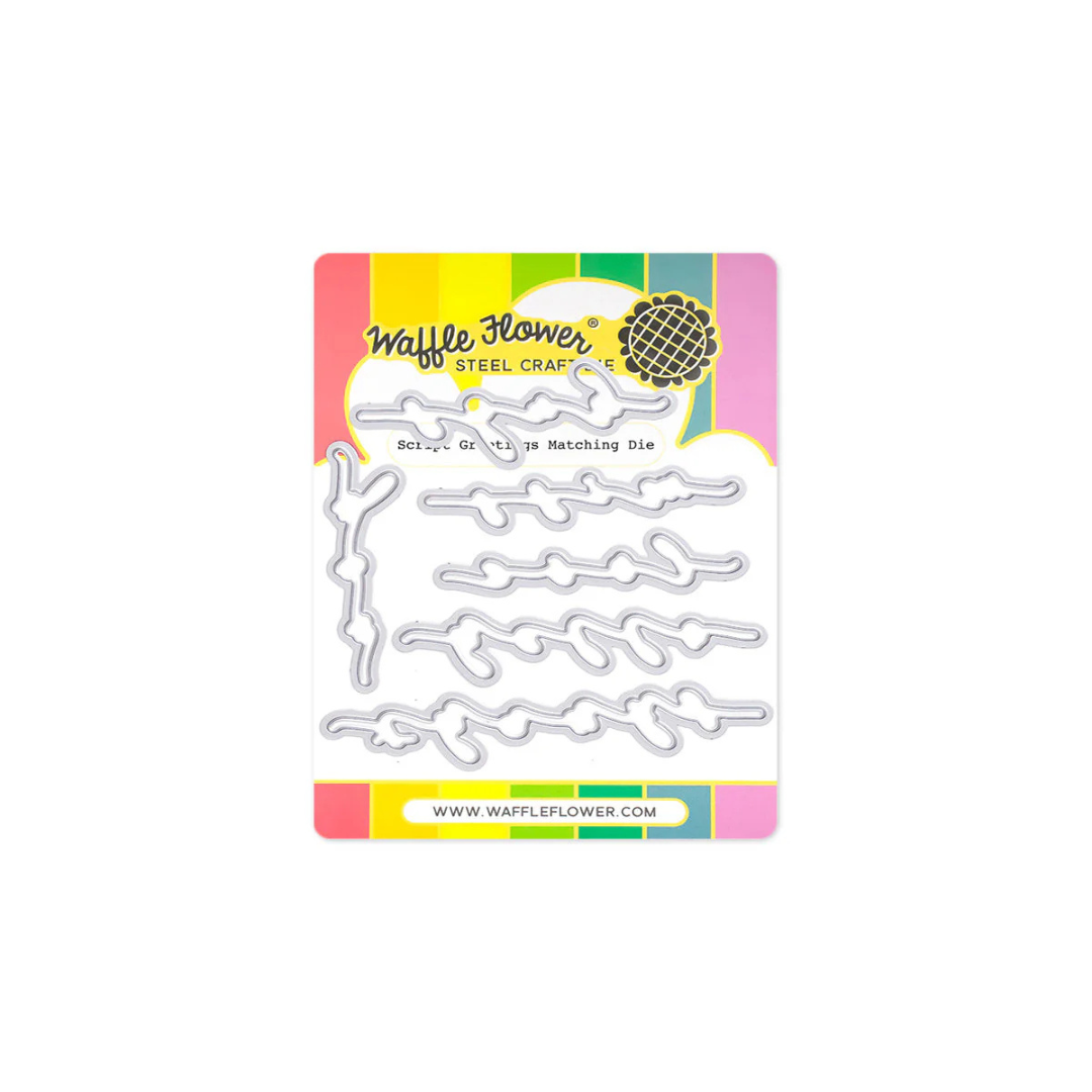 Waffle Flower - Script Greetings Matching Die