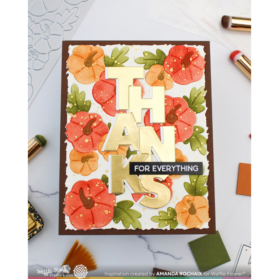 Waffle Flower - Overlapping Vertical Thanks Word Die (PRE-ORDER)