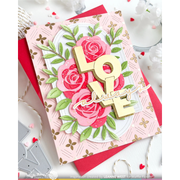 Waffle Flower - Overlapping Vertical Love Word Die