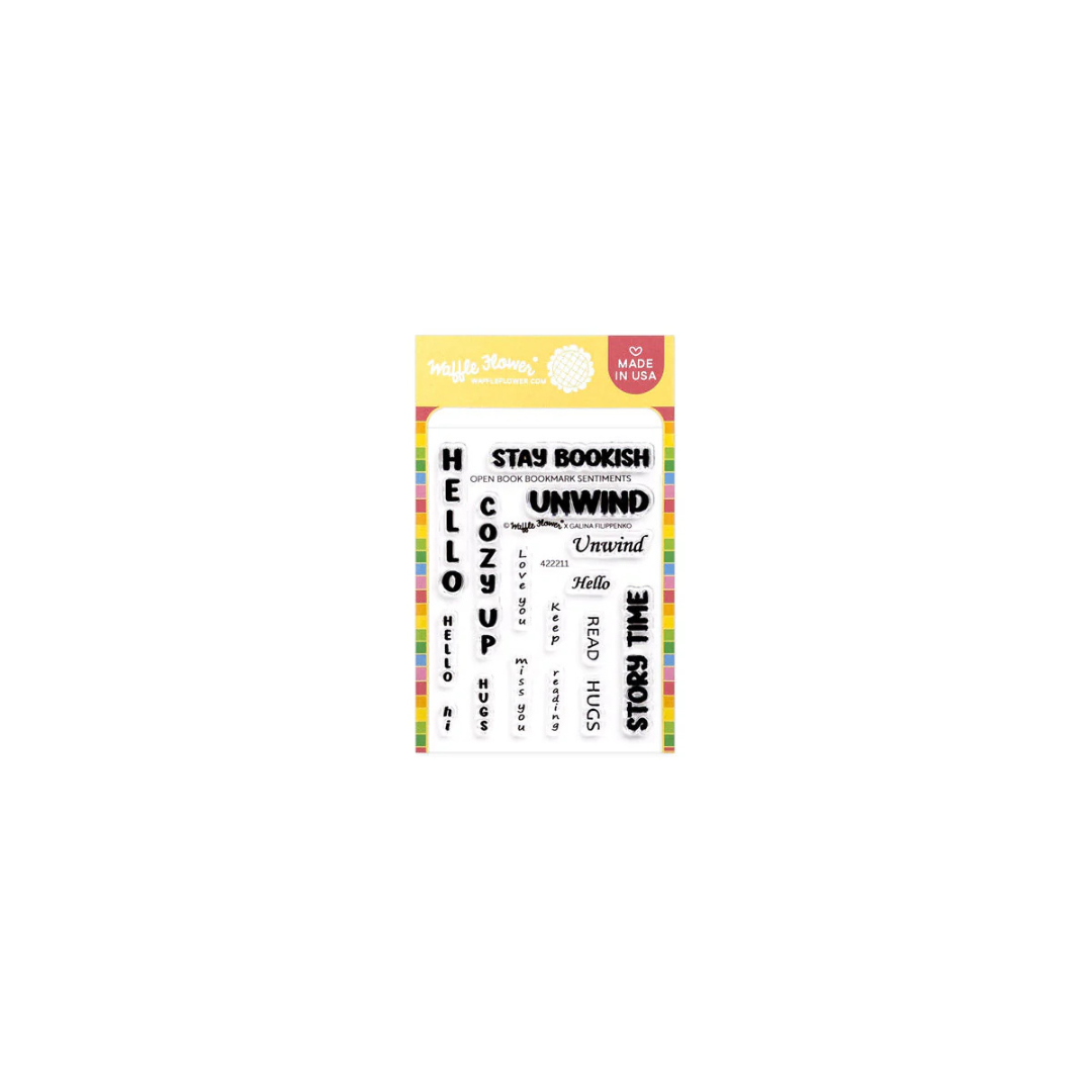 Waffle Flower - Open Book Bookmark Sentiments Stamp Set