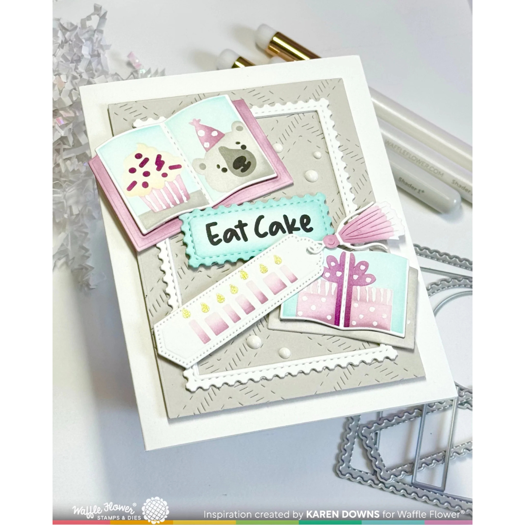Waffle Flower - Open Book Bookmark Die