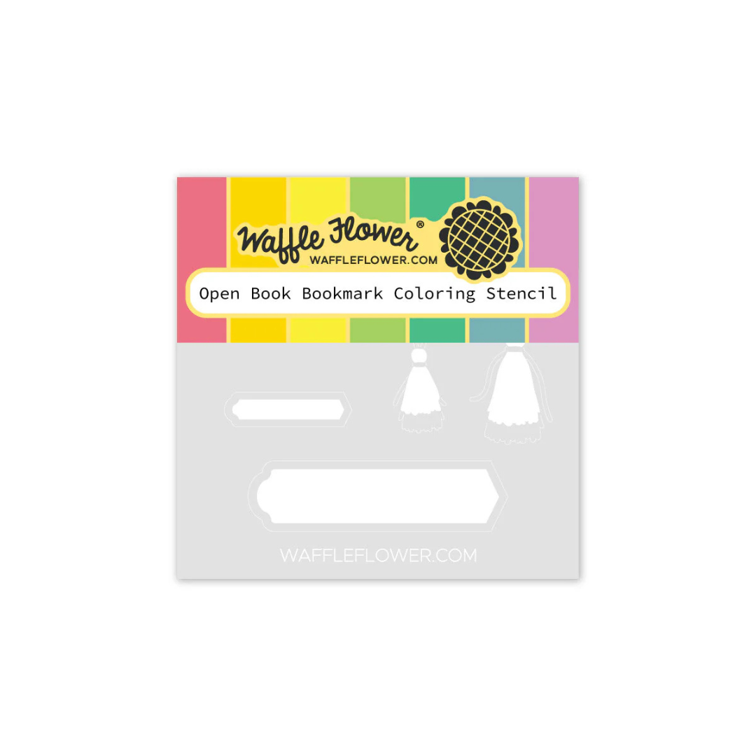 Waffle Flower - Open Book Bookmark Coloring Stencil