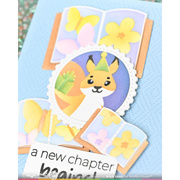 Waffle Flower - Open Book Trio Birthday Stencil
