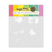 Waffle Flower - Open Book Trio Birthday Stencil