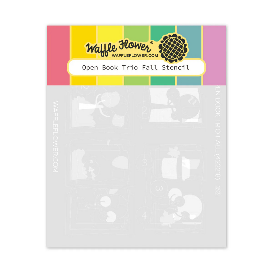 Waffle Flower - Open Book Trio Fall Stencil