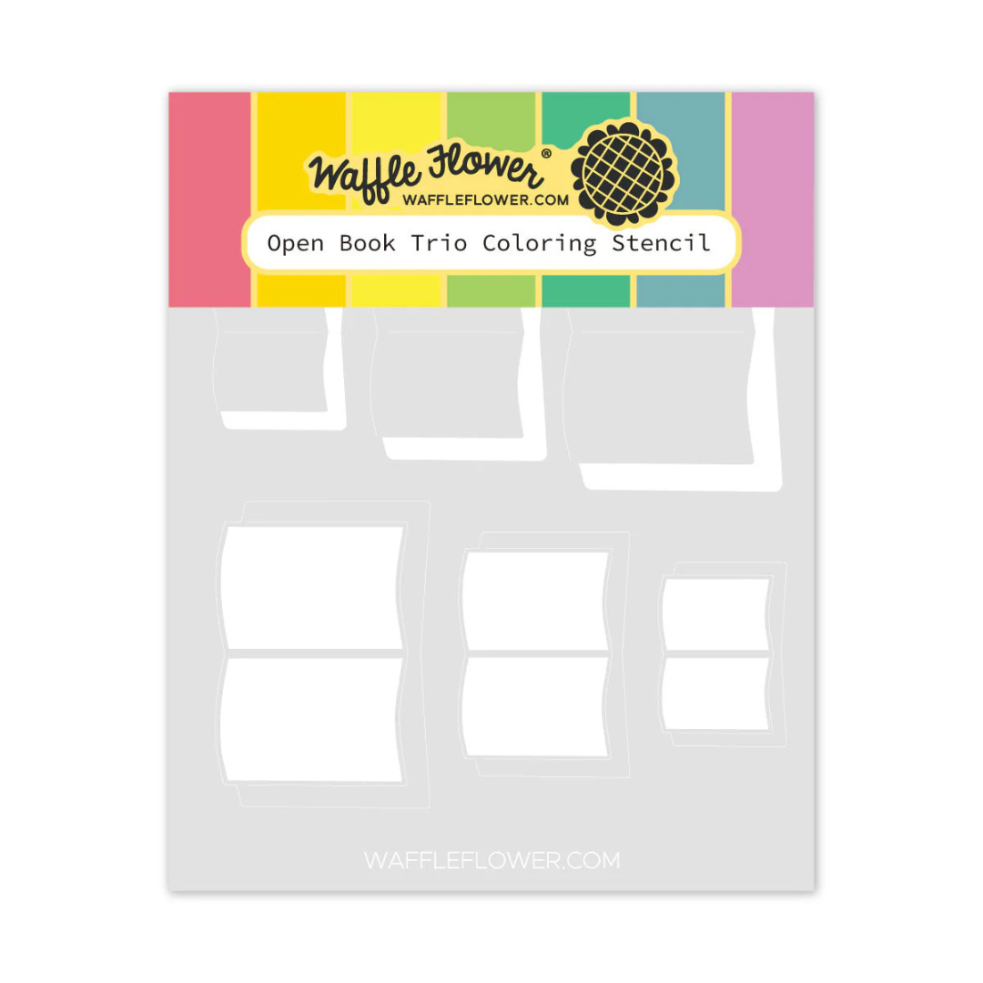 Waffle Flower - Open Book Trio Coloring Stencil