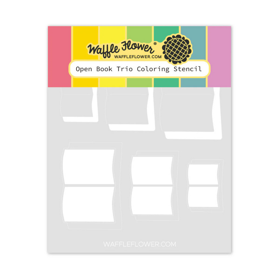 Waffle Flower - Open Book Trio Coloring Stencil