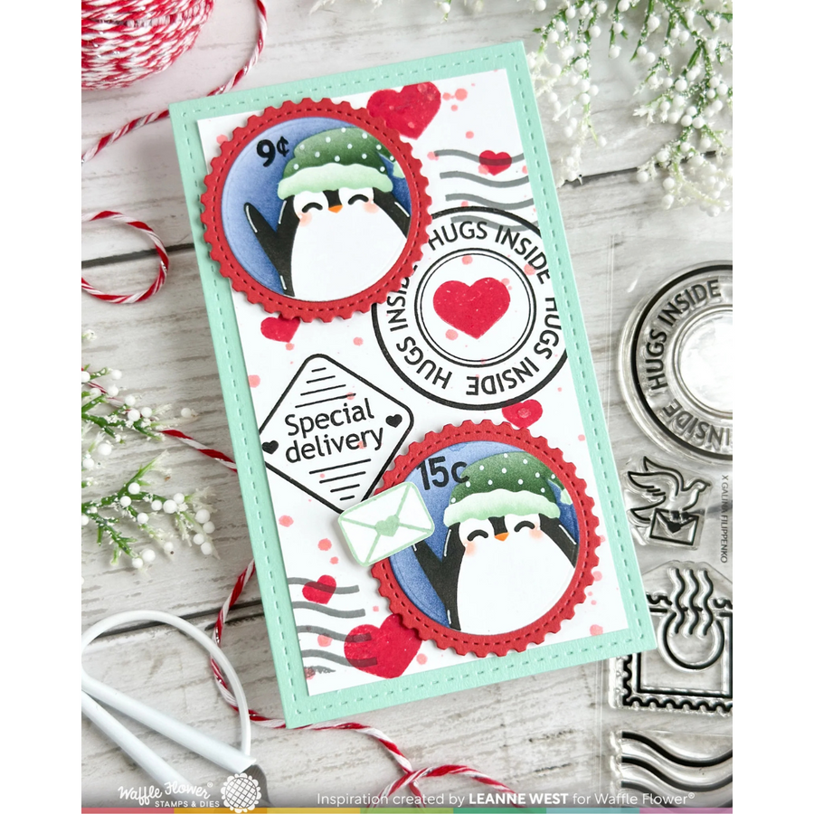 Waffle Flower - Nesting Postage Collage Stamp Set