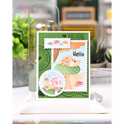 Waffle Flower - Nesting Postage Collage Stamp Set