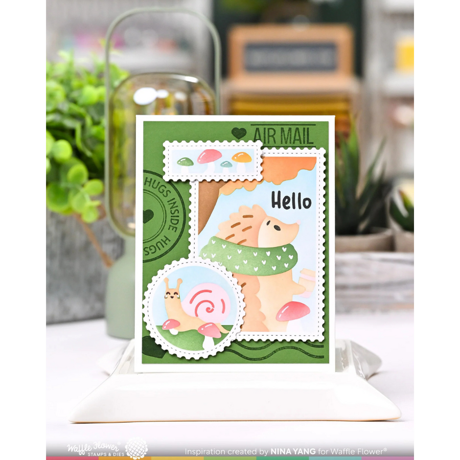 Waffle Flower - Nesting Postage Collage Stamp Set