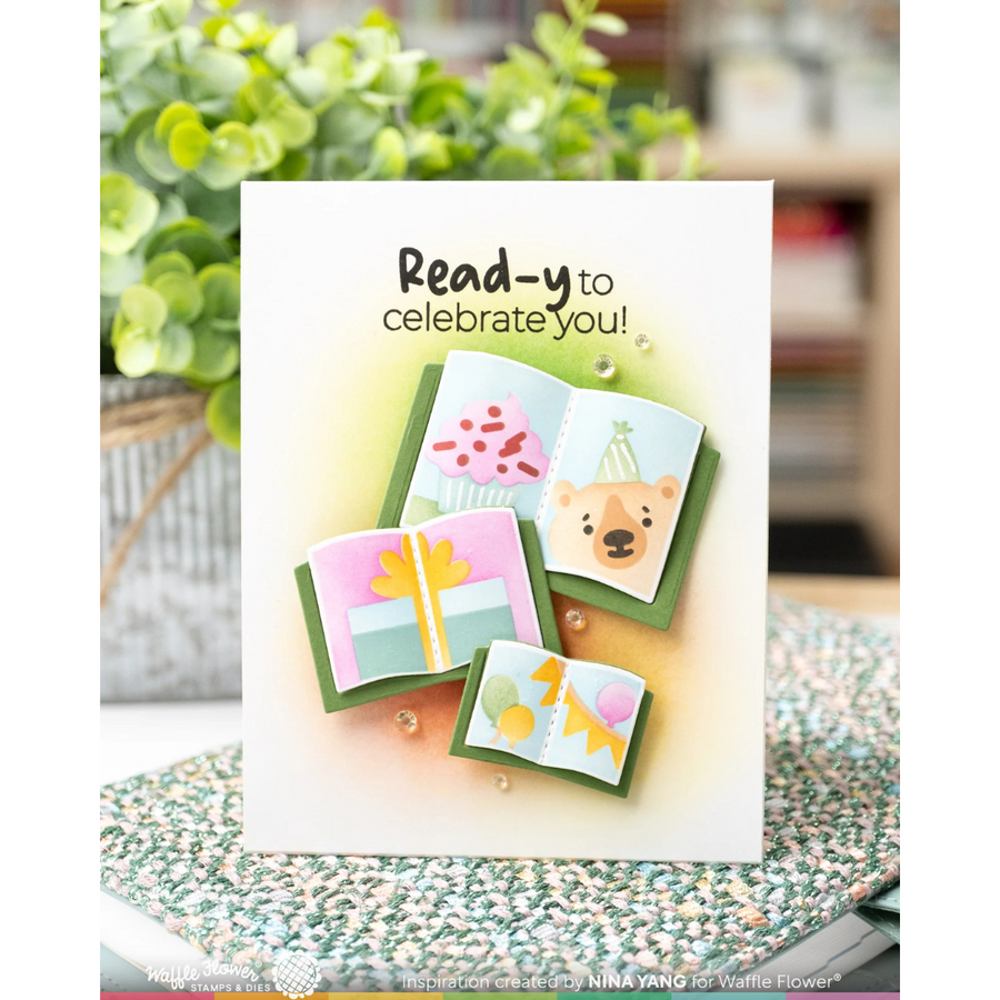 Waffle Flower - Inside Sentiments Book Lover Stamp Set