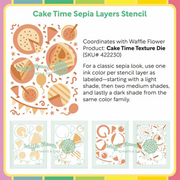 Waffle Flower - Cake Time Sepia Layers Stencil (PRE-ORDER)