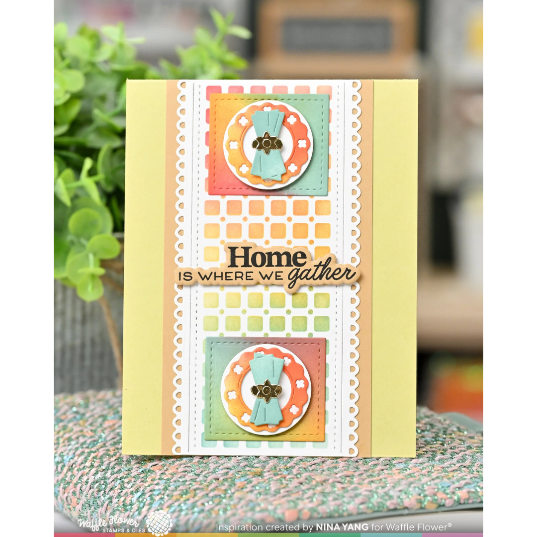 Waffle Flower - Table Runner Pattern Stencil (PRE-ORDER)