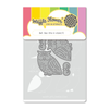 Waffle Flower Die-N-Stencil 'Owl Duo' stencil kit in its retail packaging, featuring two gray metal owl-shaped dies on a light gray backing card with a colorful header.