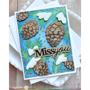 Waffle Flower - Snowcapped Pinecone Details Stamp Set