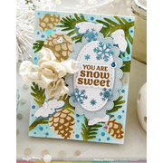 Waffle Flower - Snowcapped Pinecone Details Stamp Set