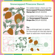 Waffle Flower - Snowcapped Pinecone Stencil