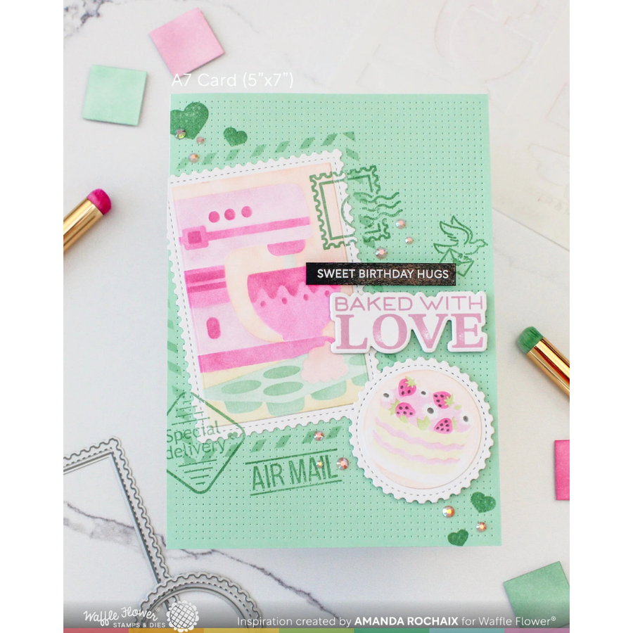 Waffle Flower - Baked with Love Sentiments Matching Die