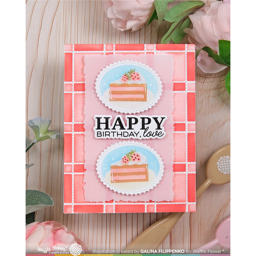 Waffle Flower - Baked with Love Sentiments Matching Die